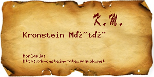Kronstein Máté névjegykártya