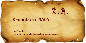 Kronstein Máté névjegykártya